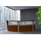 Linea Italia Curved Reception Desk 3 Units, Clear Panel, 143 inW x 71 inD, Cherry ZUC317 - alternate 5